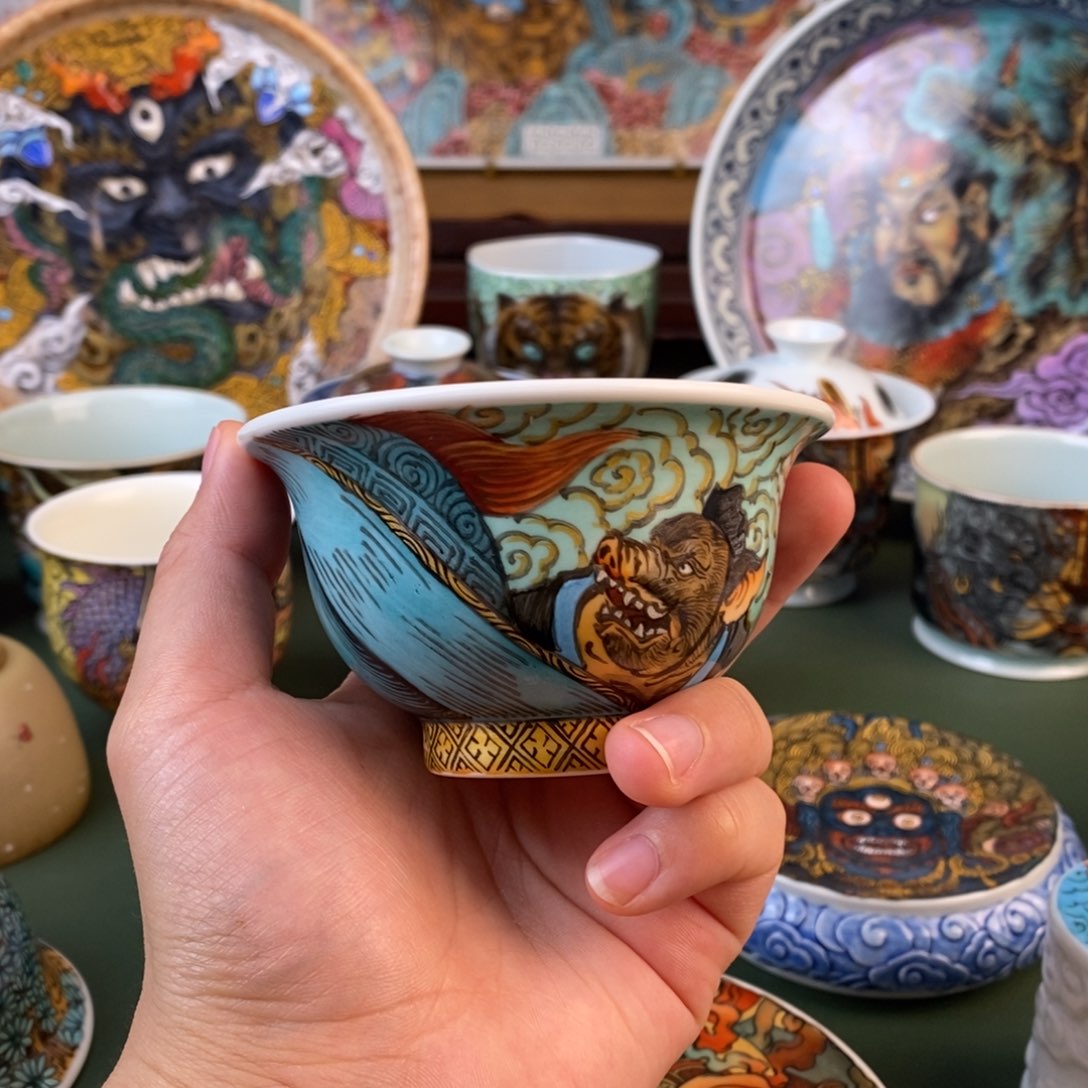 纯手工手绘陶瓷杯
