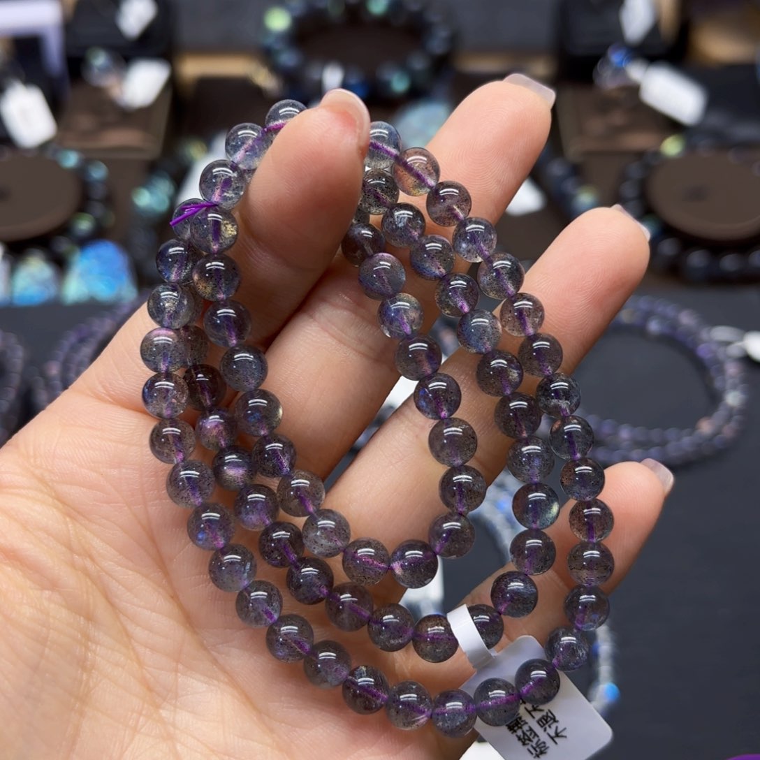 长石手链未镶嵌呵*呵6.4左右