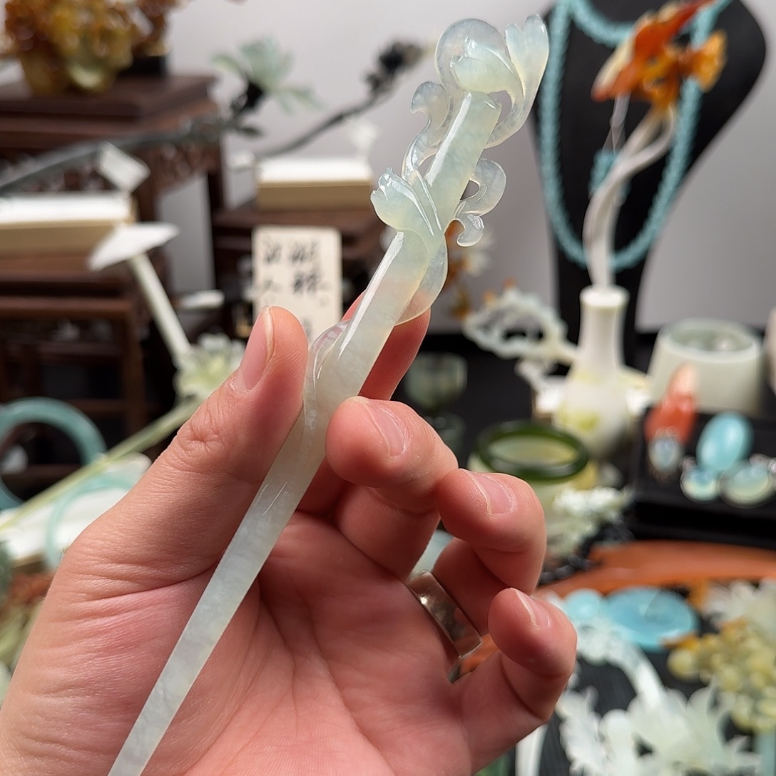 蛇纹石玉未镶嵌发饰