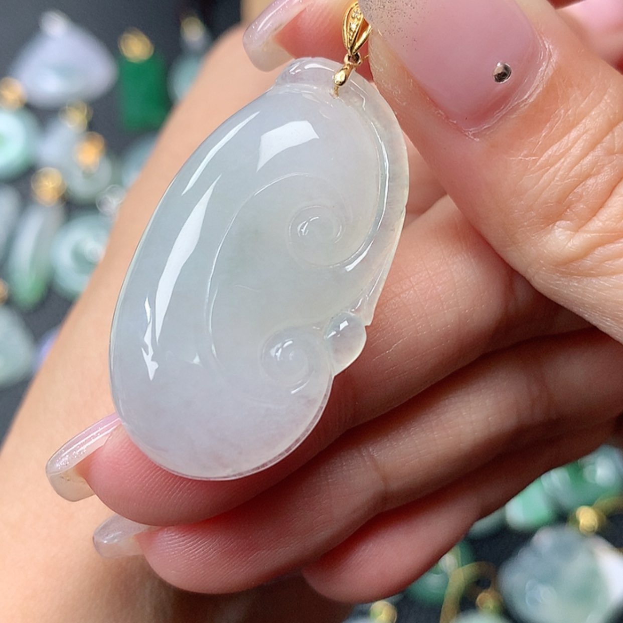 【闪购商品】翡翠18K金镶嵌吊坠(不含链)