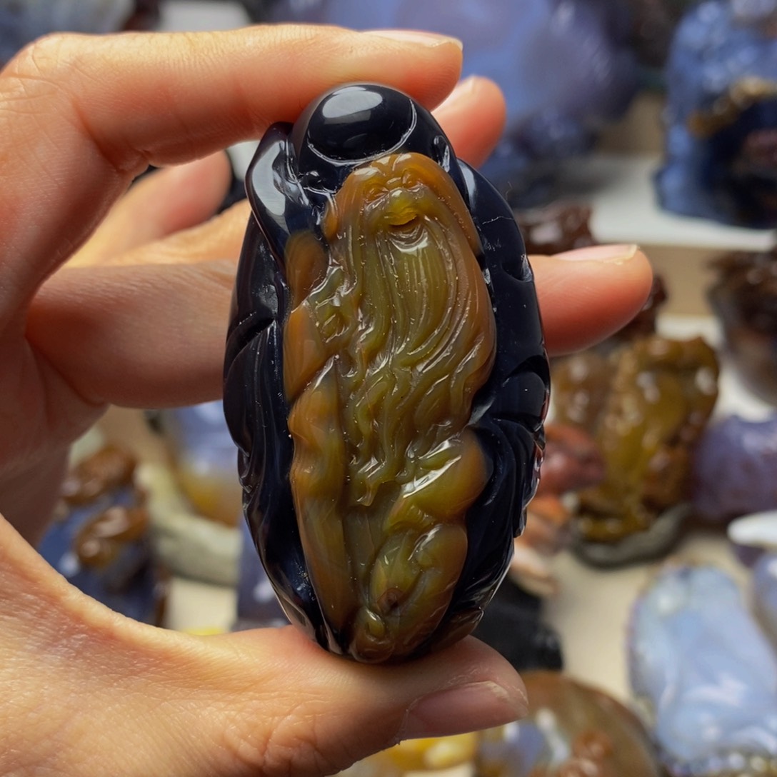 玛瑙/玉髓手把件未镶嵌