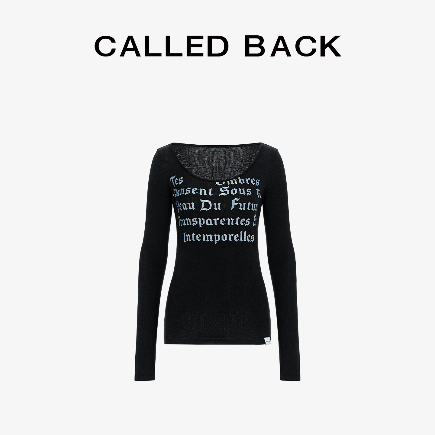 CALLED BACK早秋新款轻薄透气字母印花叠穿打底T恤上衣