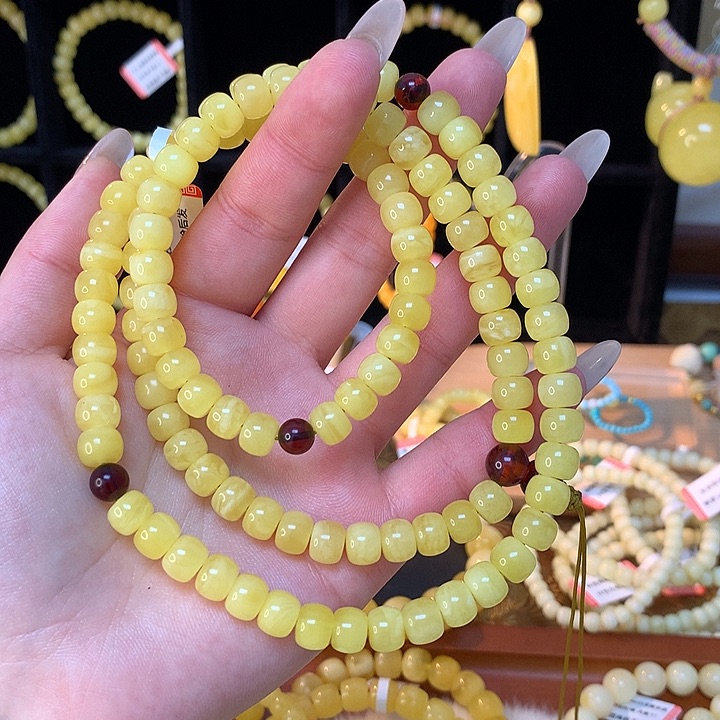 琥珀手链未镶嵌蜜蜡手串素圈