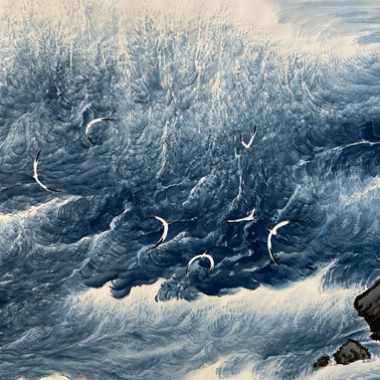 国画大海海纳百川尺寸100/240