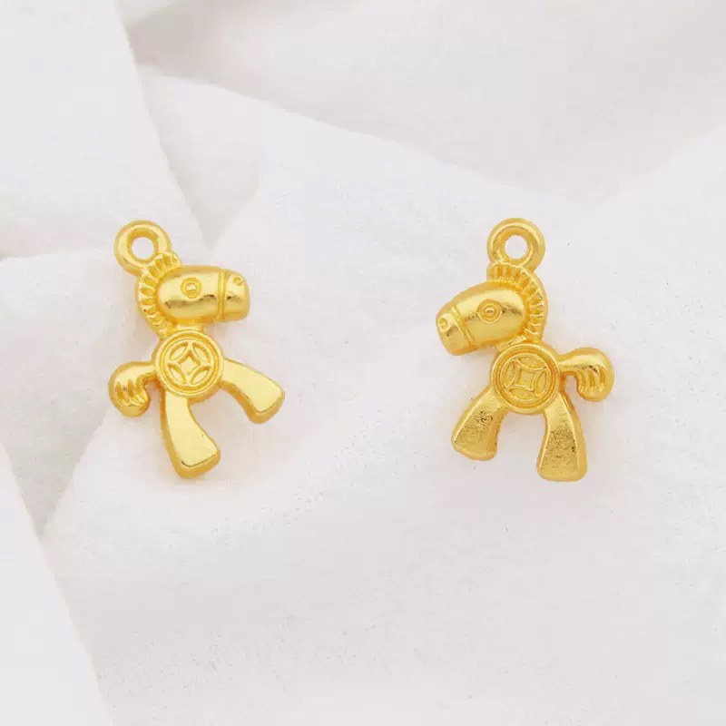 【兮子家】创意饰品古法哑光金小马diy装饰材料