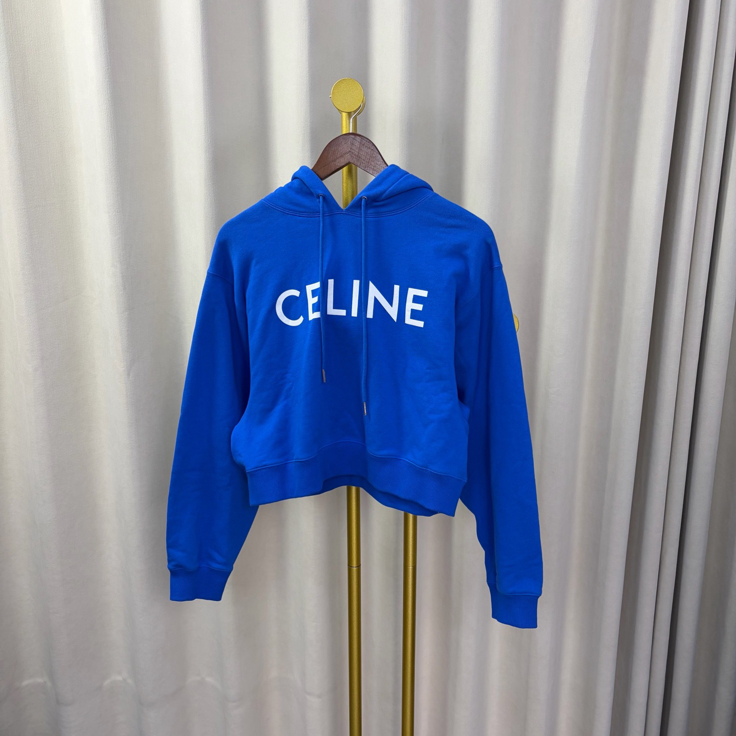 99新 Celine/思琳 蓝色大logo帽衫 L码 