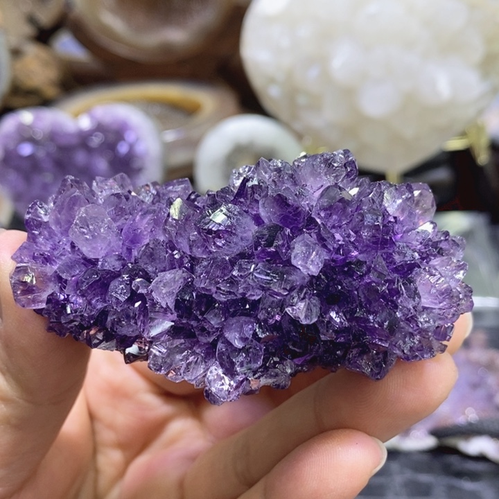 未镶嵌珠宝半成品水晶紫晶花