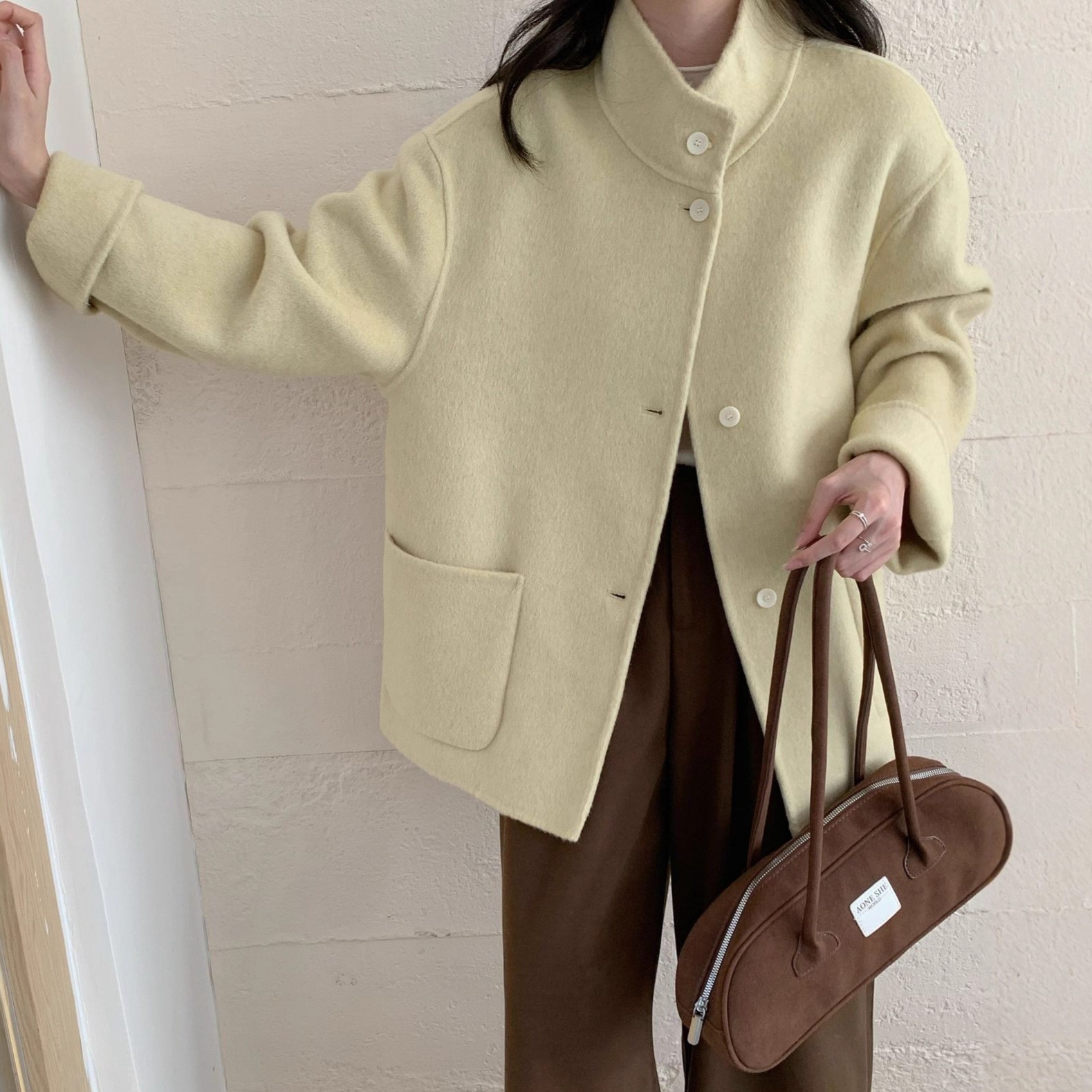 2025新款双面呢大衣女加厚韩版中长款呢子小个子秋冬通勤毛呢外套