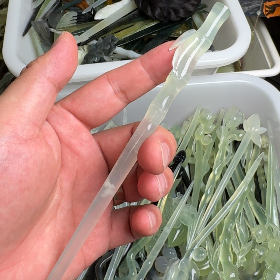 未镶嵌蛇纹石玉发饰