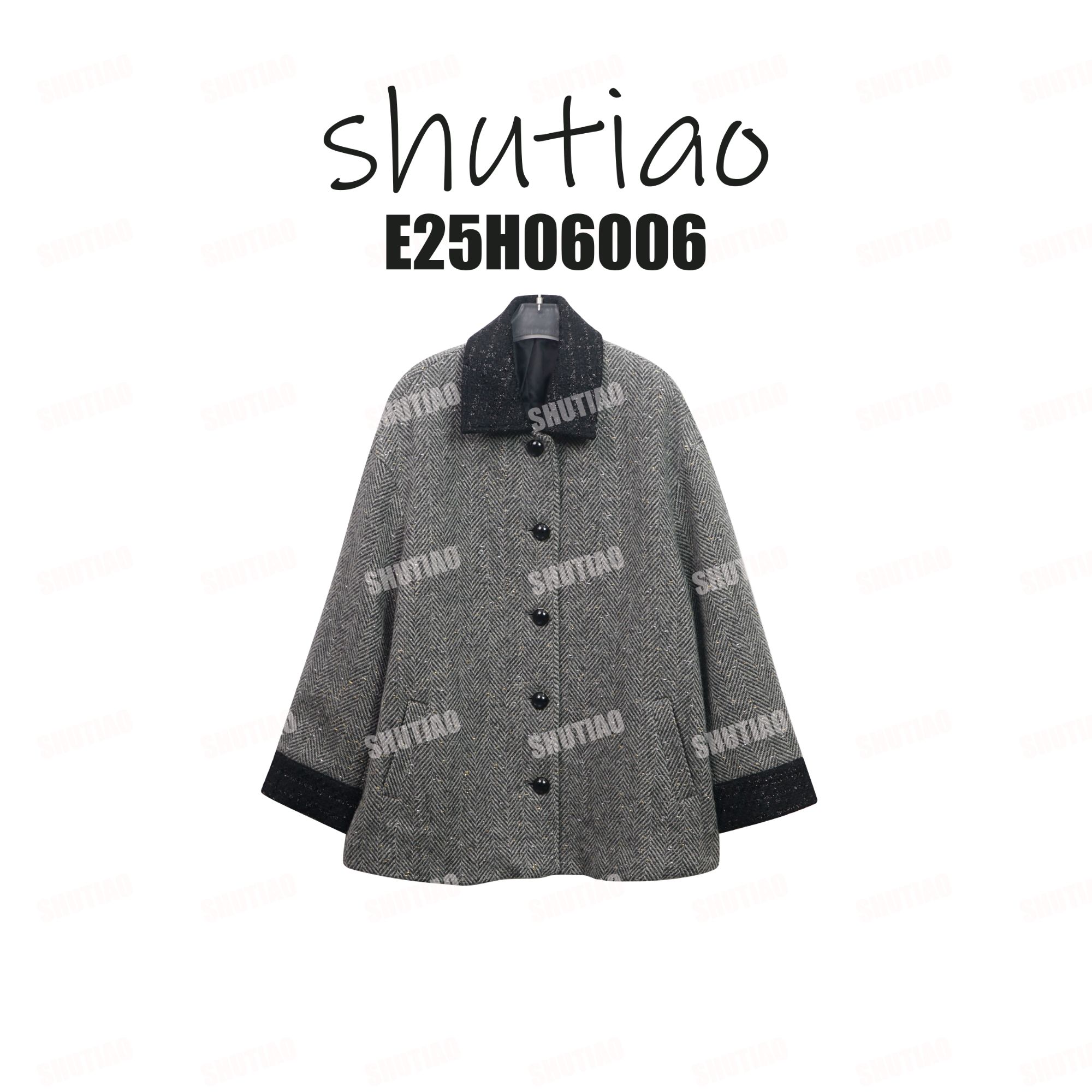【SHUTIAO】2025冬季：新款小众设计款外套E25H06006