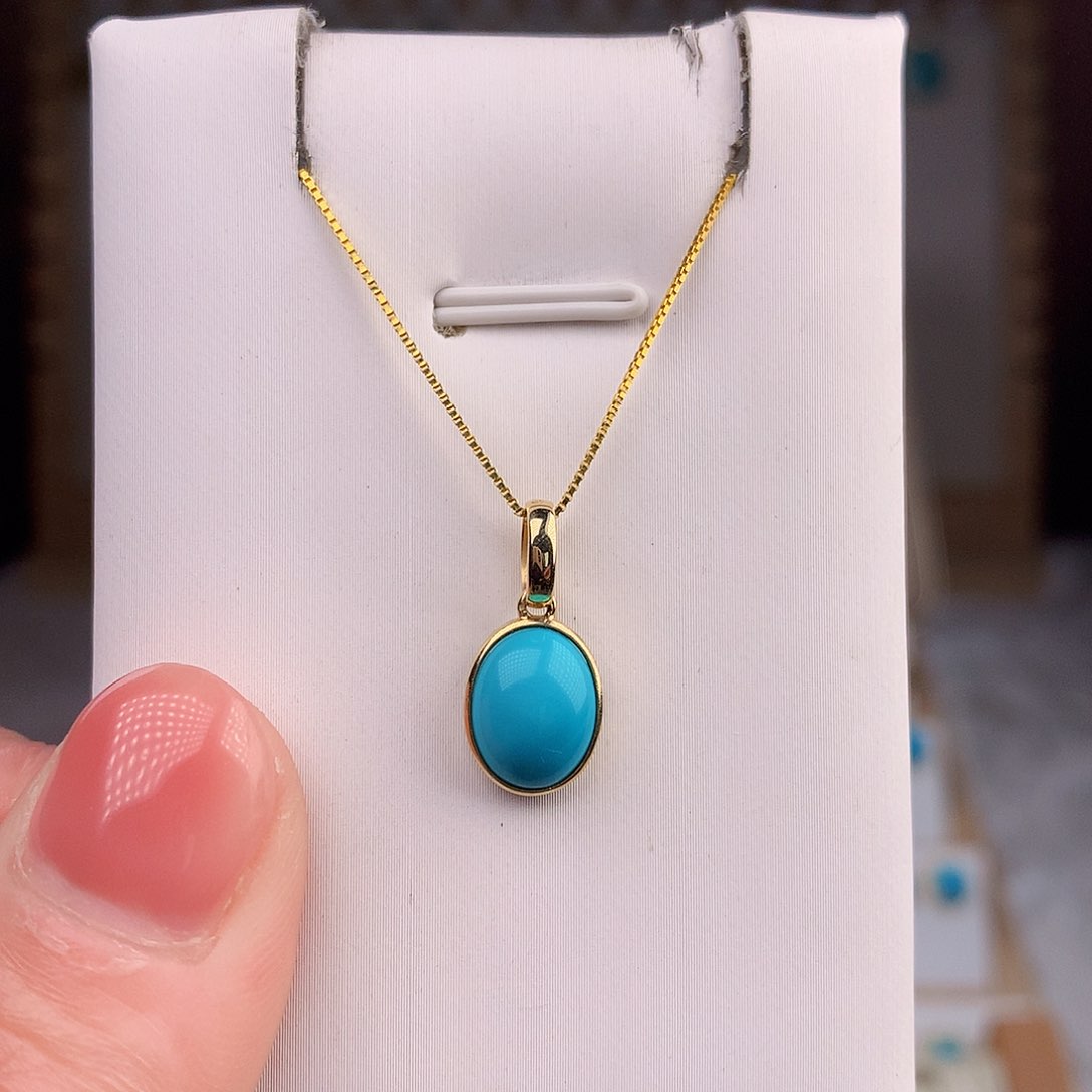 绿松石颈饰18K金镶嵌