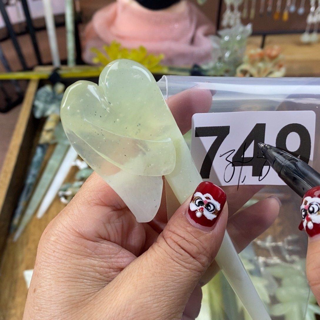 蛇纹石玉玉簪合金用****1