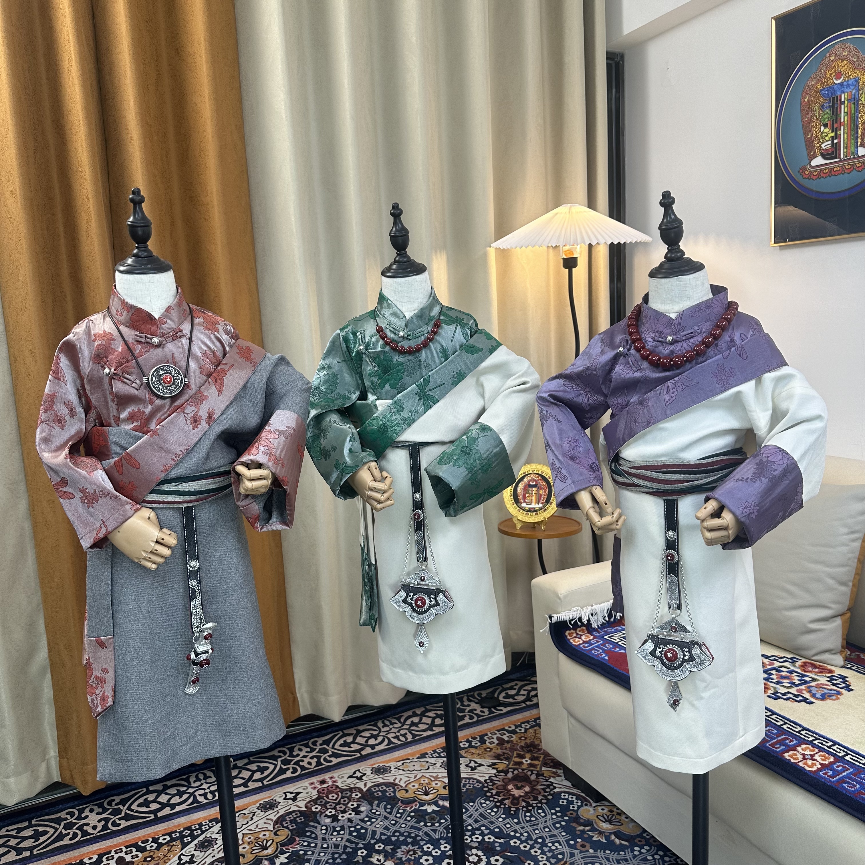 【姐妹藏袍套装】儿童藏式特码春夏薄款藏服传统经典女孩藏袍