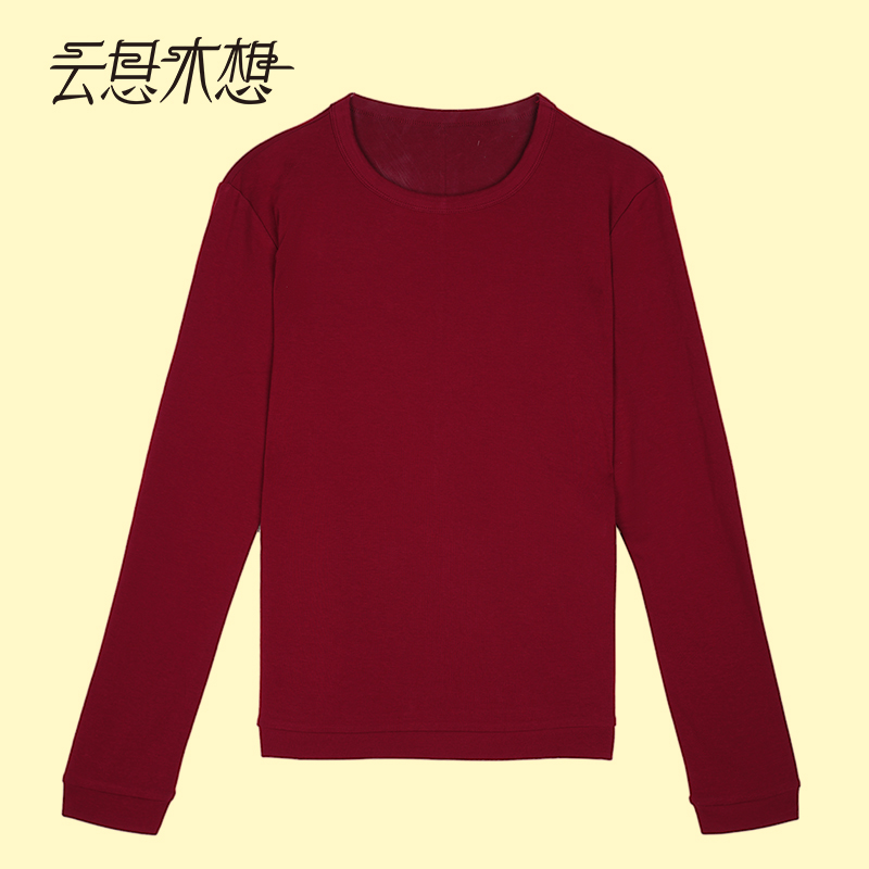 Ysimo-X云思木想 浅衣素锦 简约圆领后背分割线设计长袖T恤12867