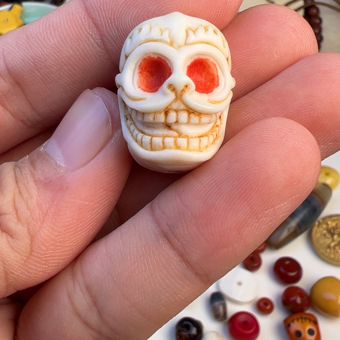 铜鹿角根付三通三通