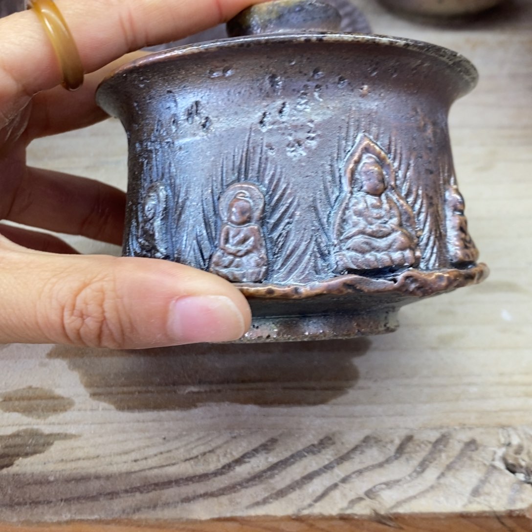 陶园柴烧，精品高货。435瑕疵变形了