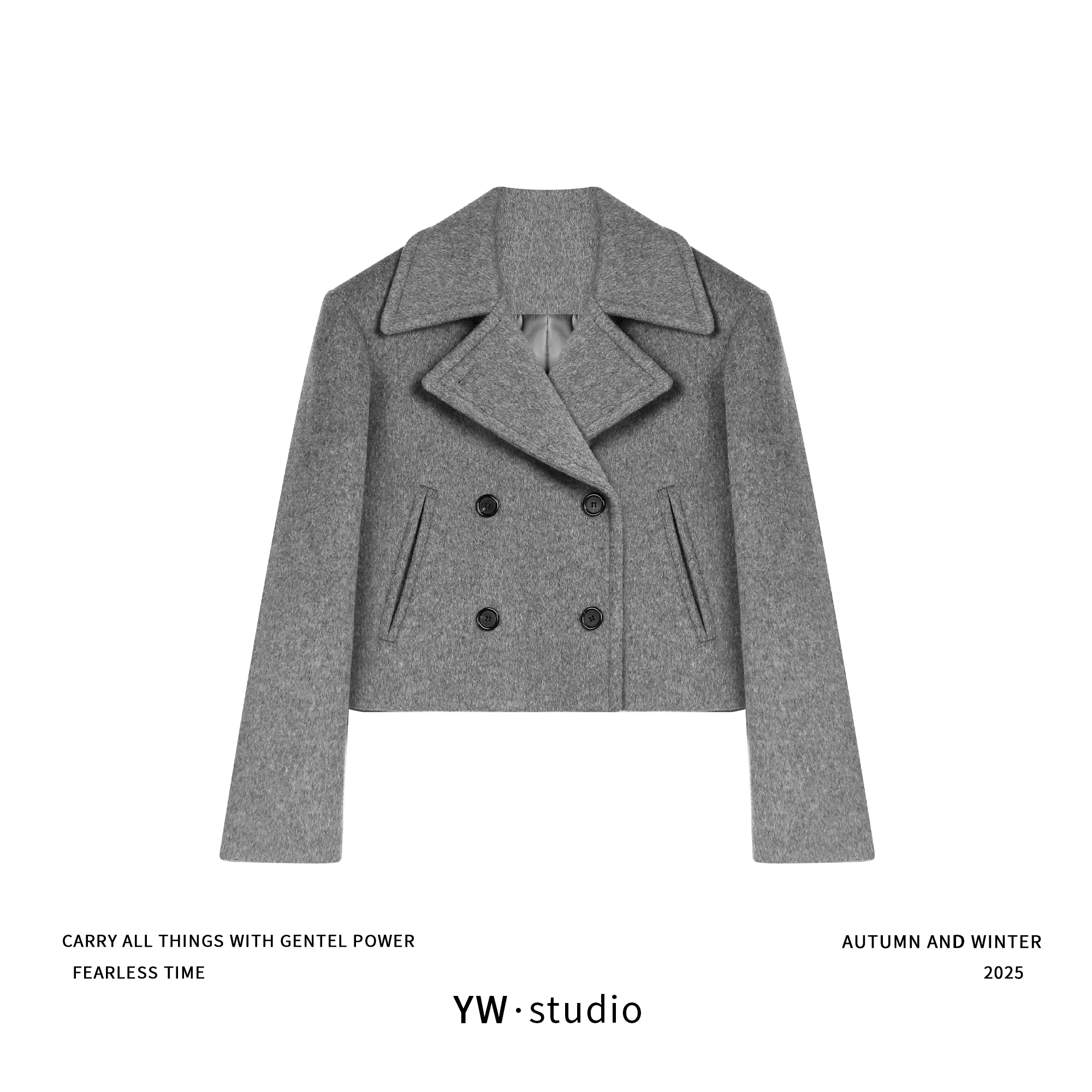 YUWEI/定制 高智感时尚不被定义轮廓100%羊毛翻领外套 CYP251129