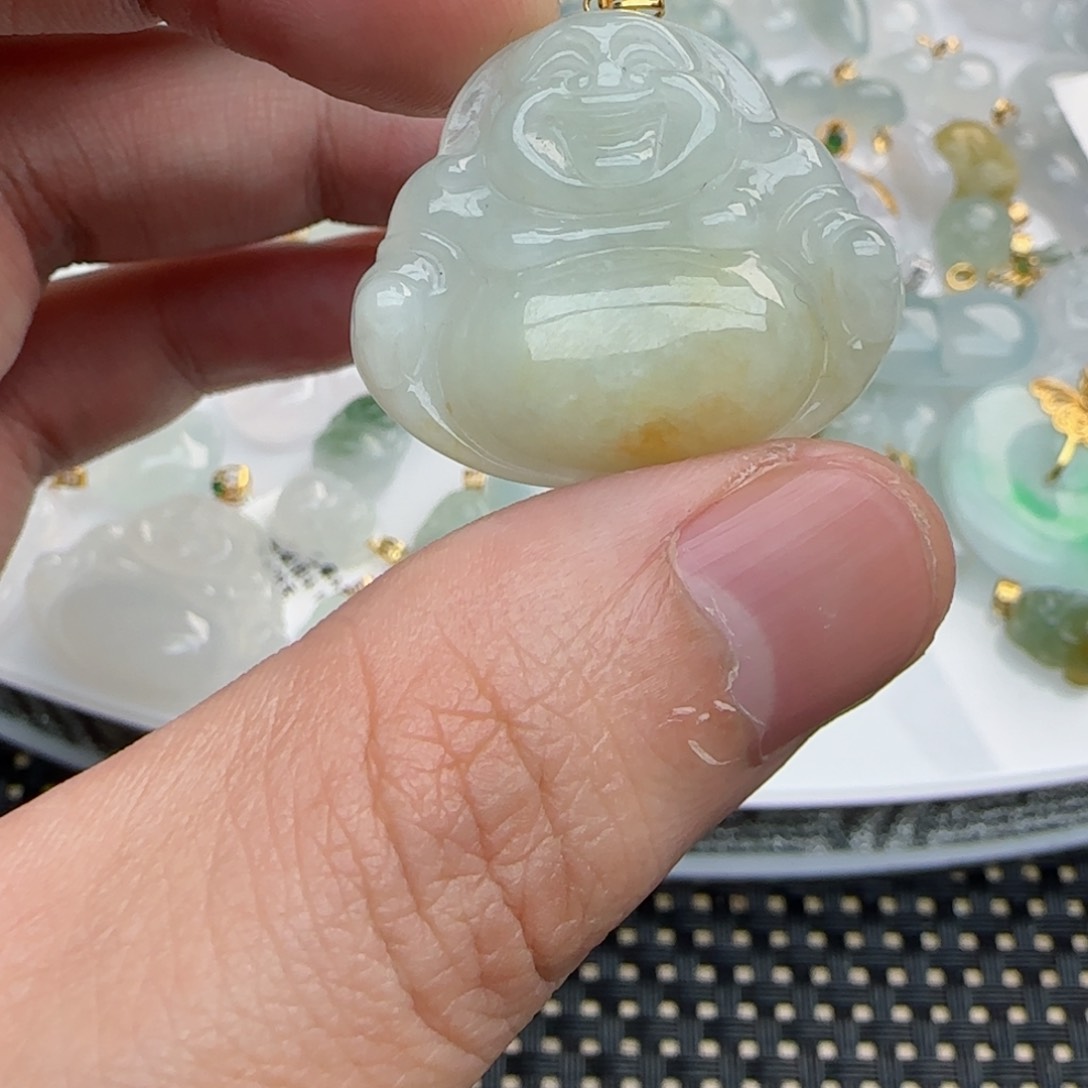 【闪购商品】翡翠吊坠(不含链)18K金镶嵌佛公