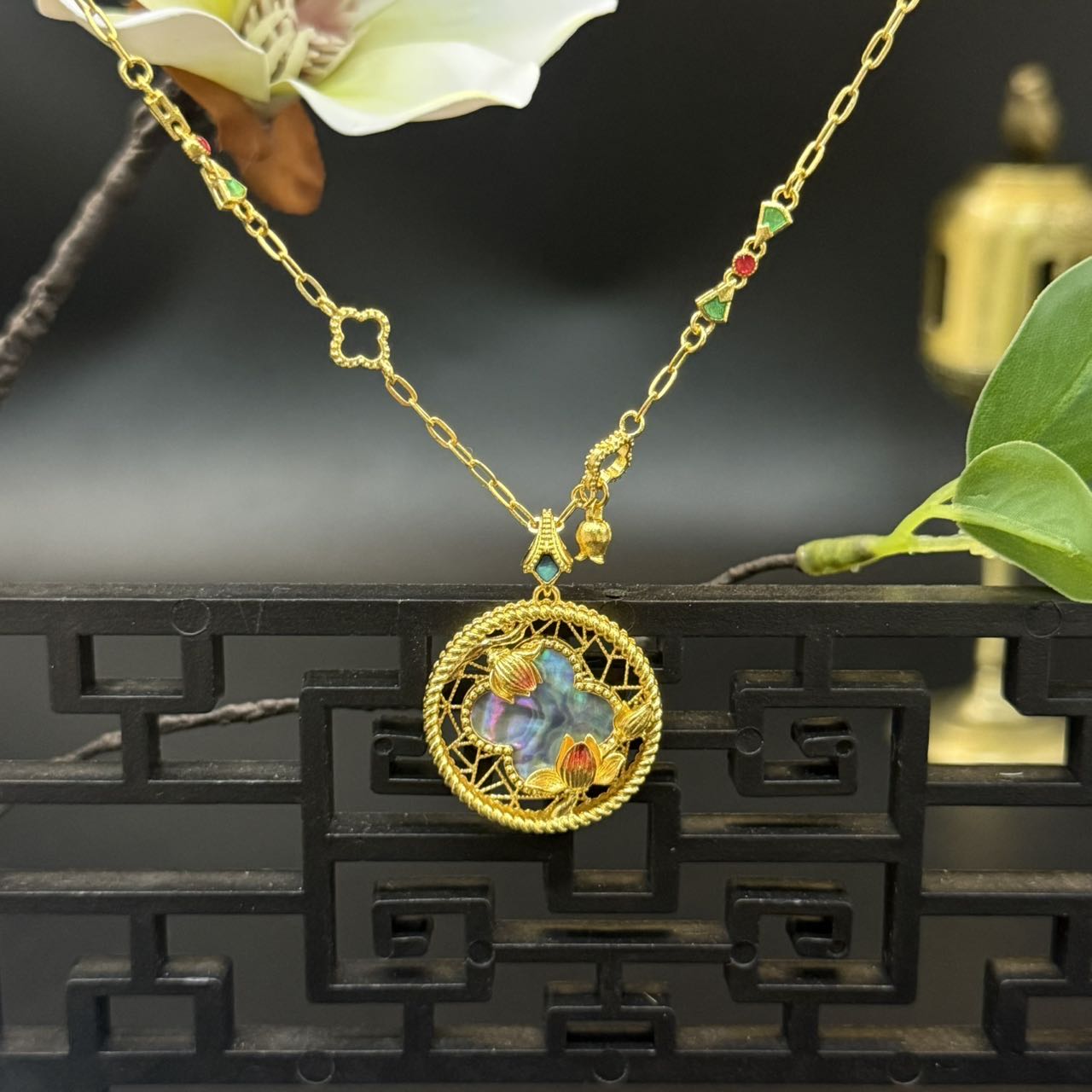 【恒潮珠宝】17g足金古法螺钿套链H0963809