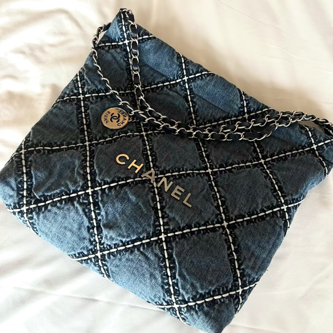 95新 Chanel/香奈儿 夏七中古/丹宁牛仔22bag单肩包1681812