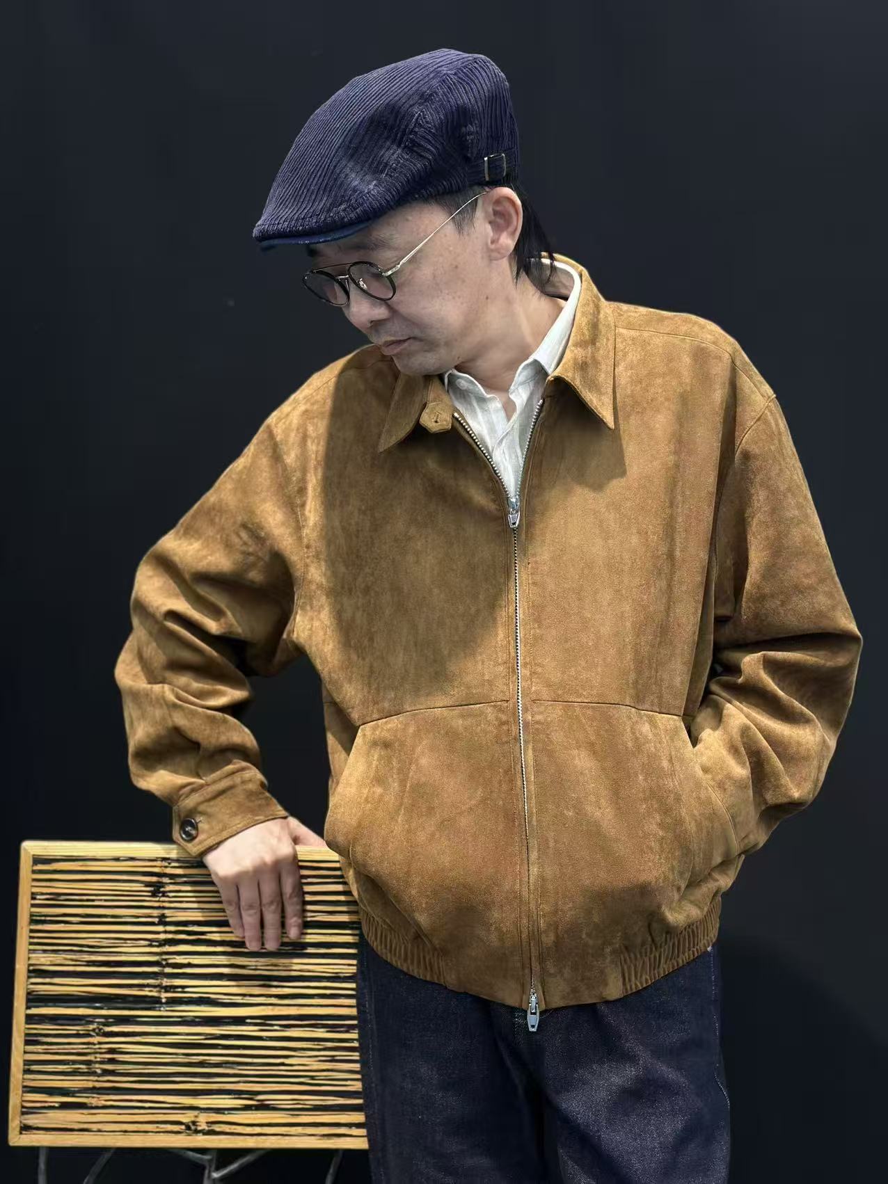 宽松型多口袋青年翻领休闲夹克翻领上衣复古外套男装男士美式牛仔