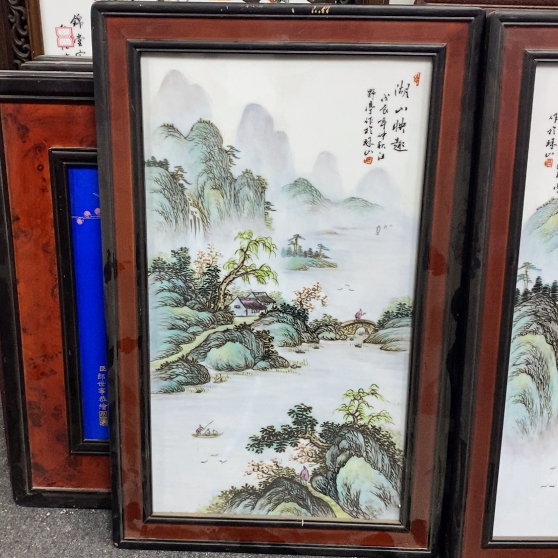 澳***置瓷64*41 景德镇瓷板画柴窑烧制