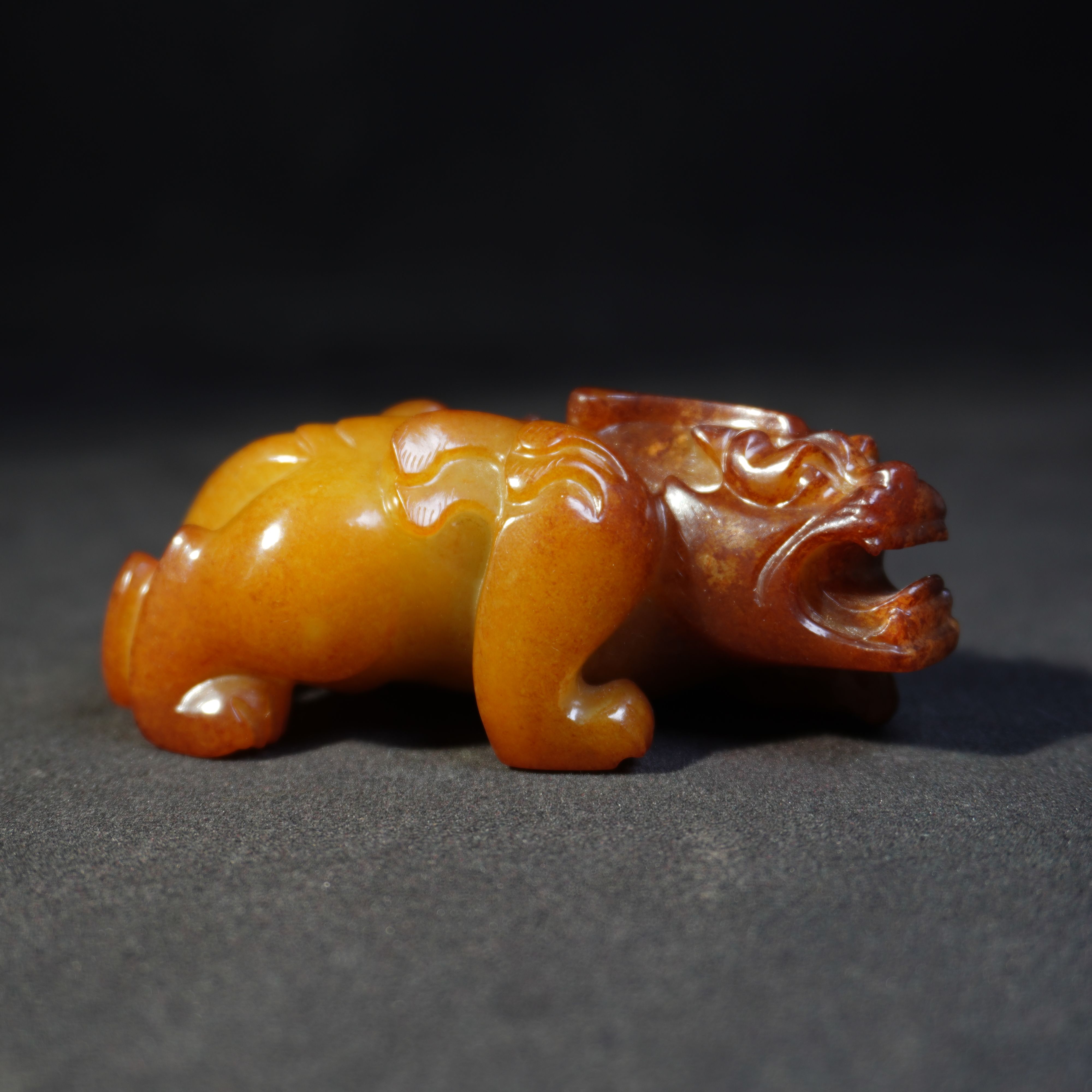 8SR15 明 和田玉天禄手把件