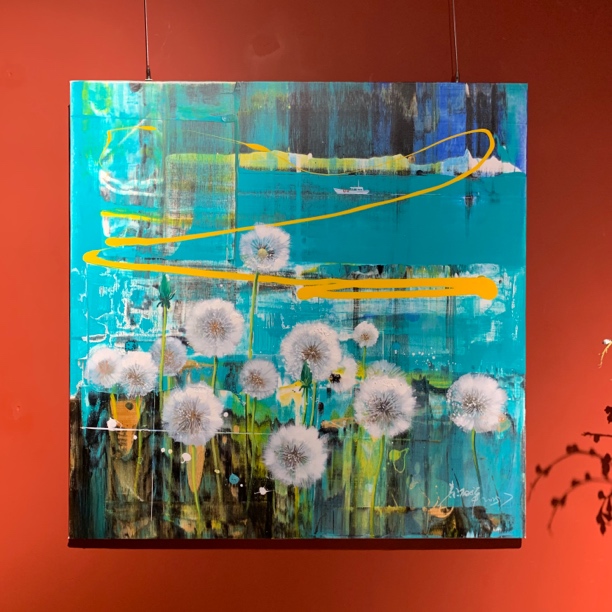 艺弘羽艺术 原创《介质·絮体》蒲公英当代风景油画收藏 100-100cm