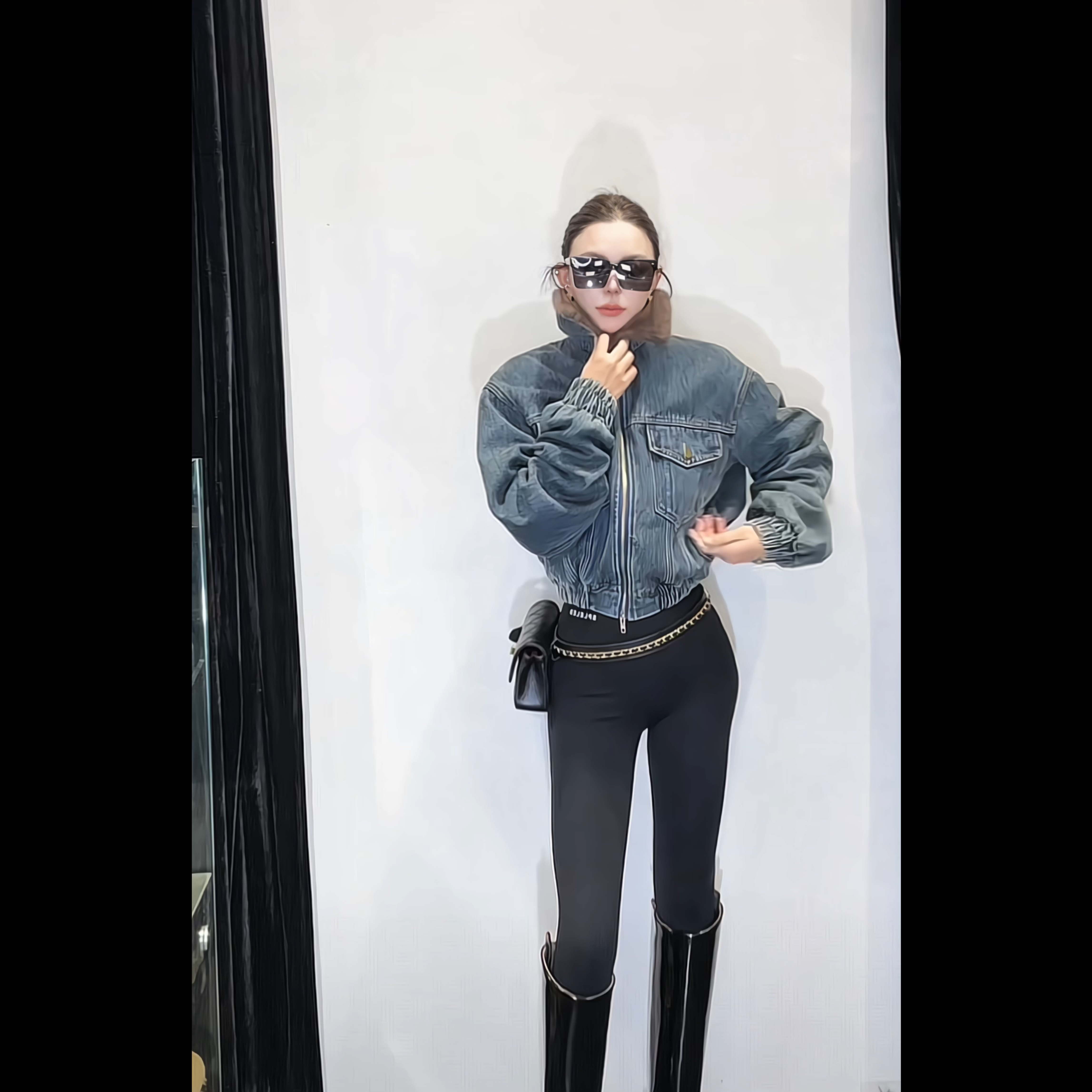 XIA.【顶流】短款时尚加绒秋冬设计师款牛仔外套【416】