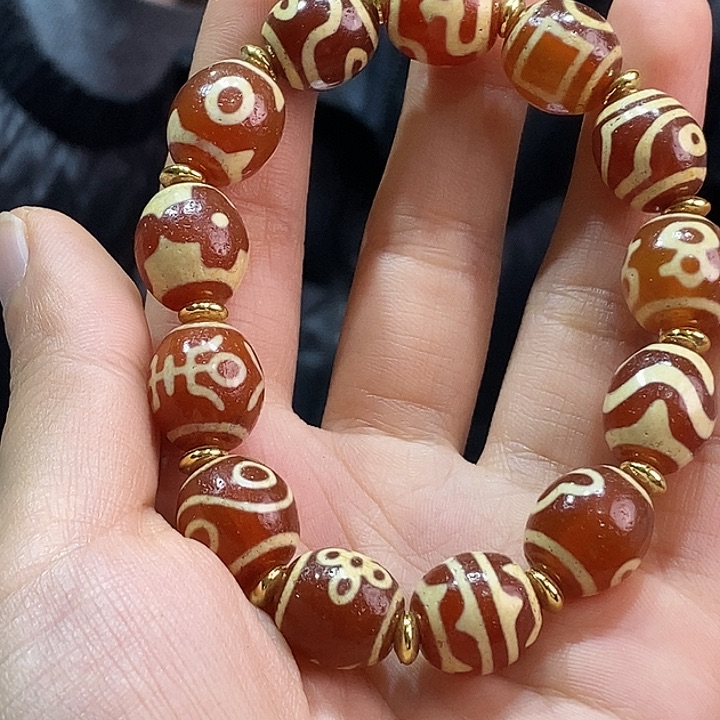 玛瑙/玉髓手串合金342