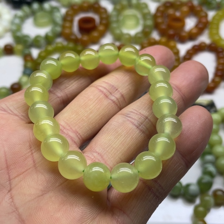 蛇纹石玉手串10未镶嵌