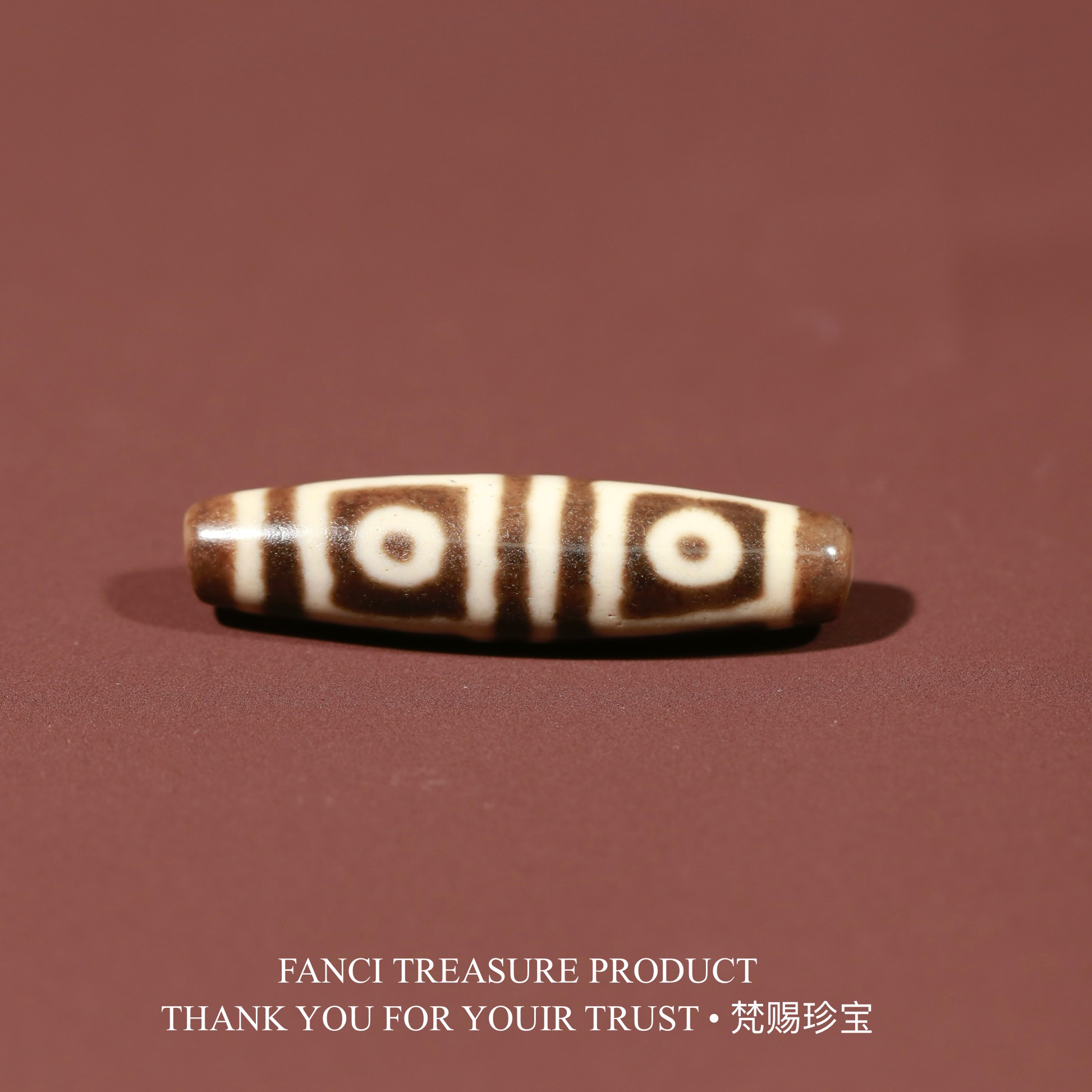 梵赐珍宝·【张奎超顶系列】页岩手工台珠地门四眼天珠50.7x13.3mm