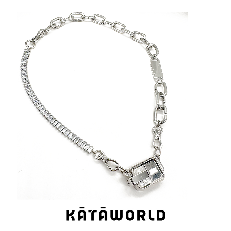 KATAWORLD 铜合金合成锆石项链 【主理人】重组银色小迷糊