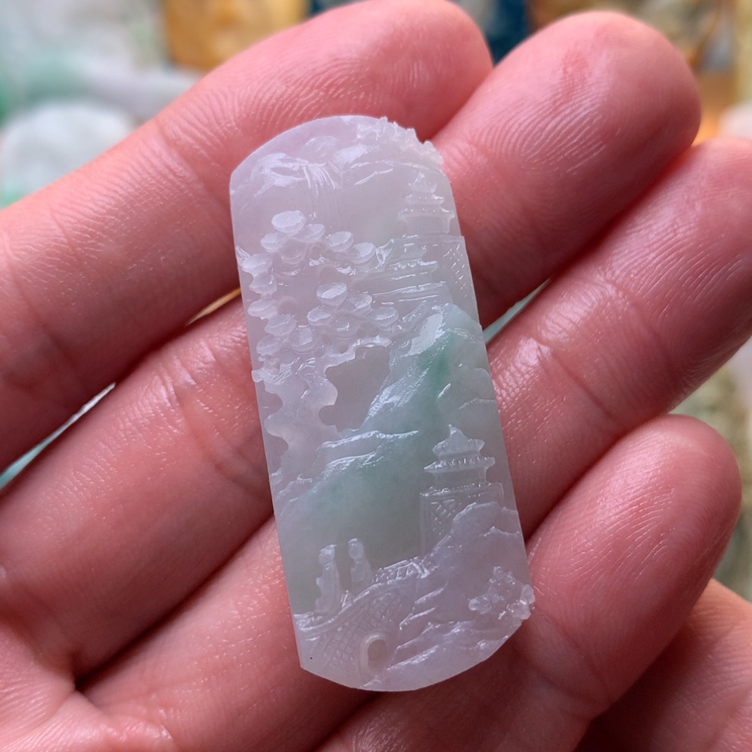 定制翡翠未镶嵌山水