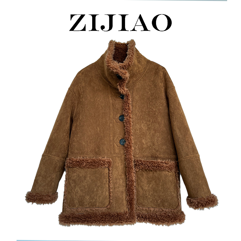 【熊熊专属】3时尚百搭双面穿羊毛颗粒外套 WNYY-202509-2