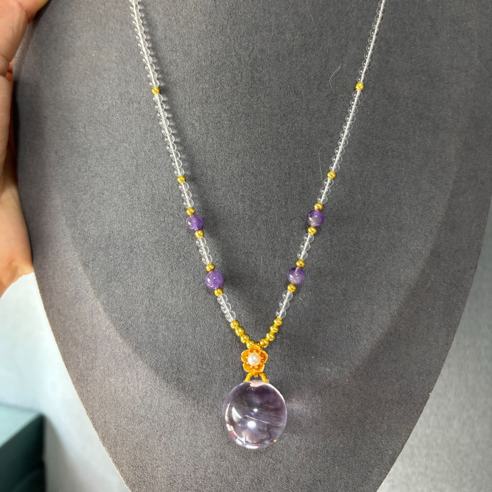 高品质紫水球球吊坠LC114