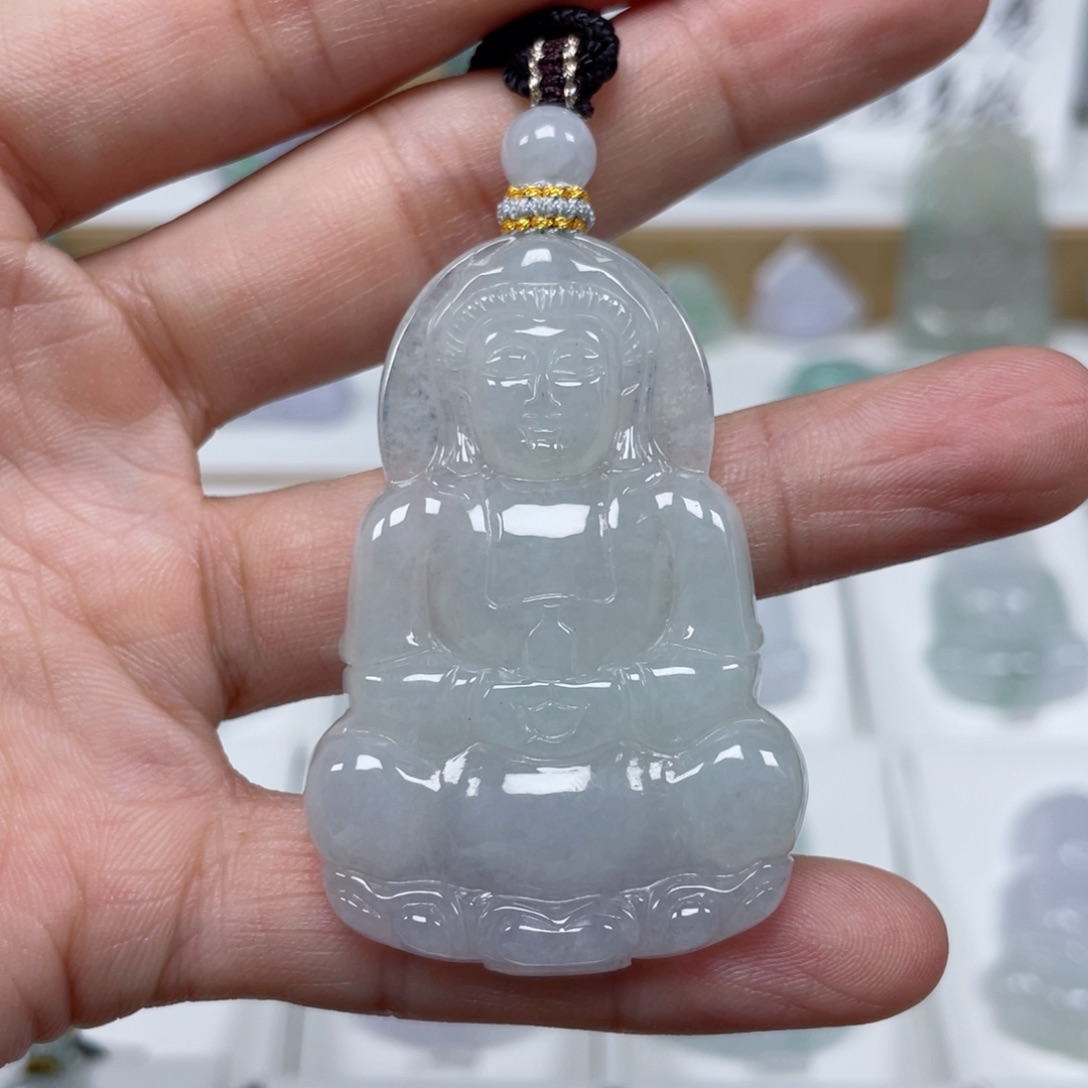 翡翠颈饰未镶嵌Y*"天然翡翠A货观音99号