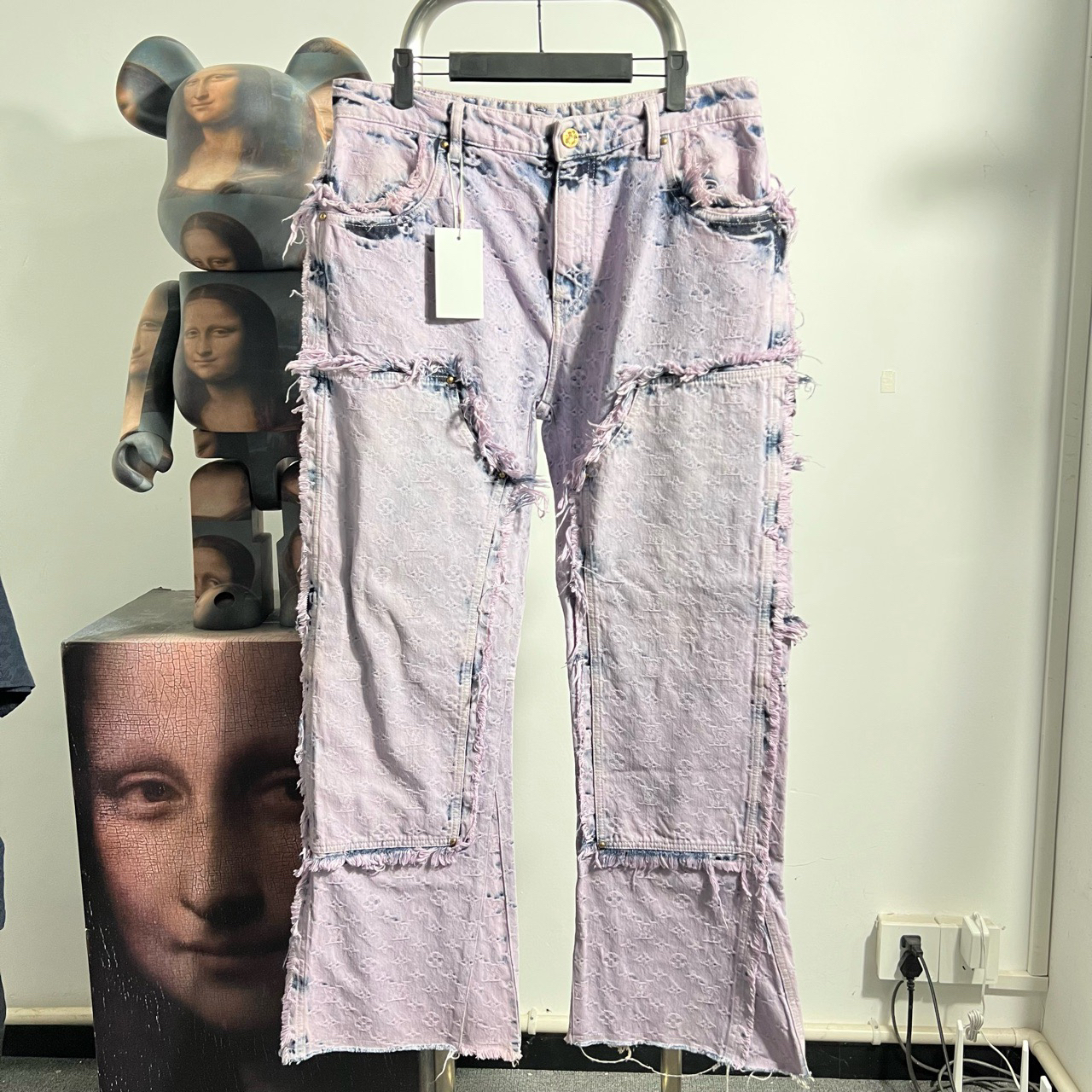 99新 LouisVuitton/路易威登 满印流苏牛仔裤 p1322尺码32裤长103