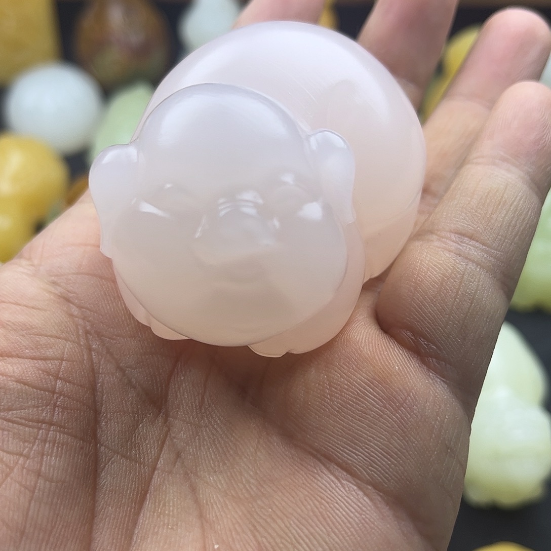 ＠***＠昆仑玉石手把件碧玺（处理）