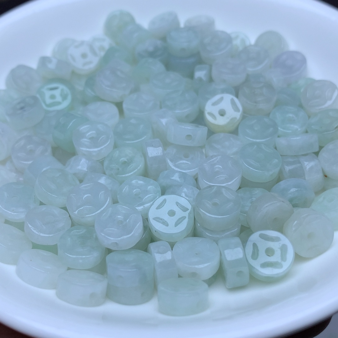 【闪购商品】翡翠手链未镶嵌卡8双面金钱扣50个