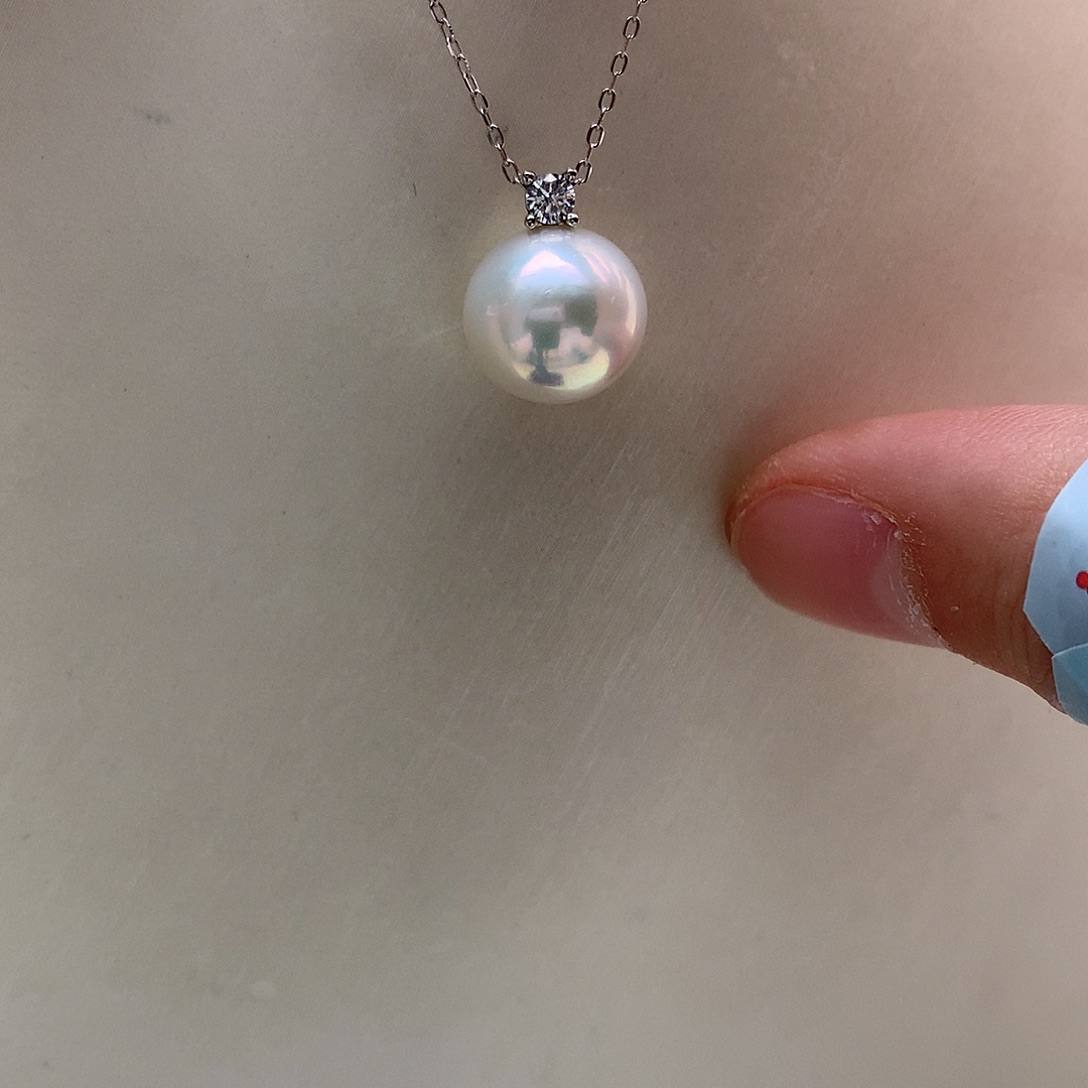 银S925镶嵌吊坠(赠链)淡水珍珠11-12mm戴妃