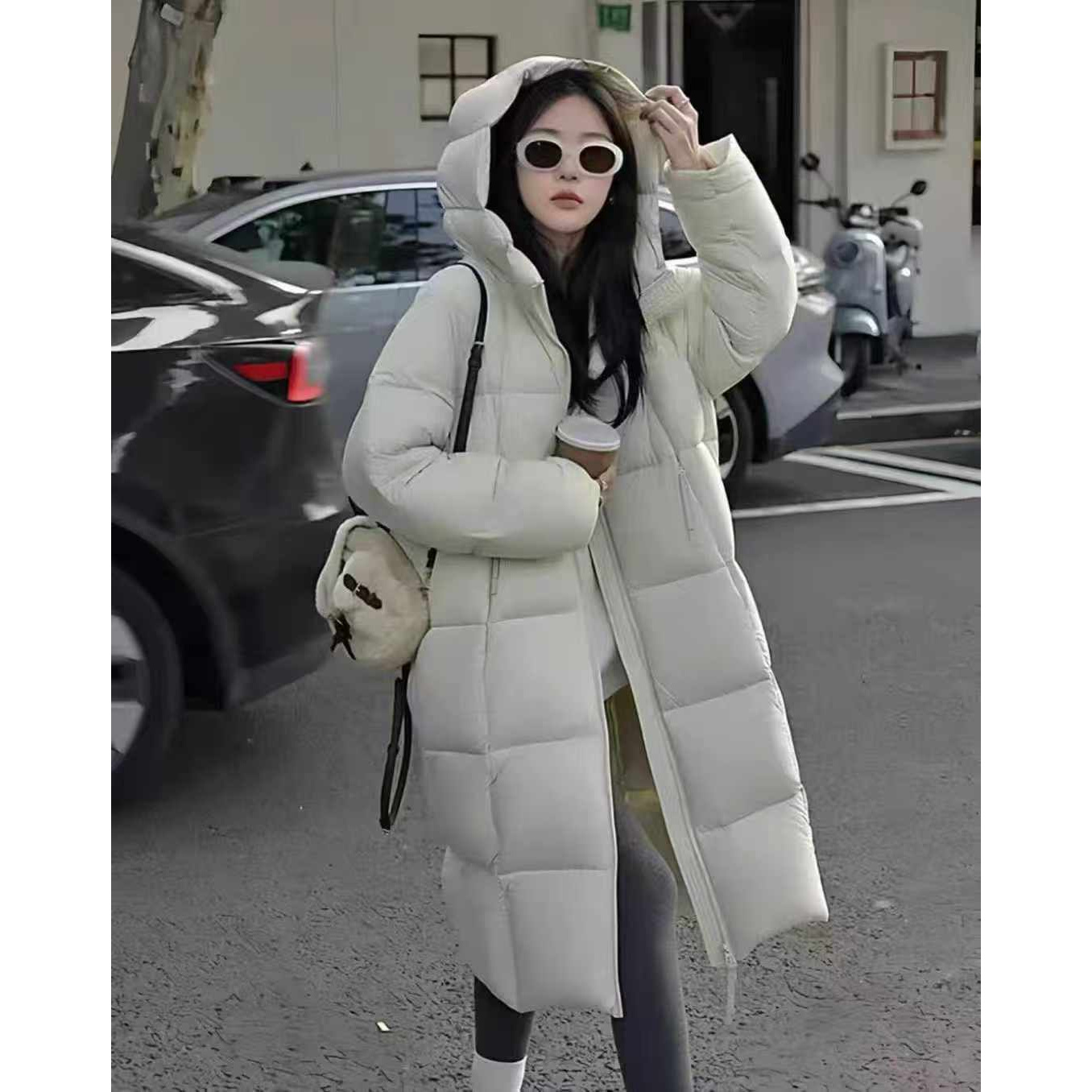 Y新国标白鸭绒韩版羽绒服女中长款2025冬装宽松百搭加厚862512