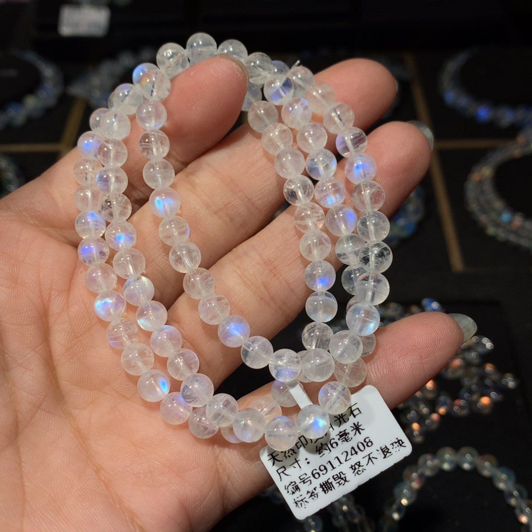 月光石手链6未镶嵌百*花