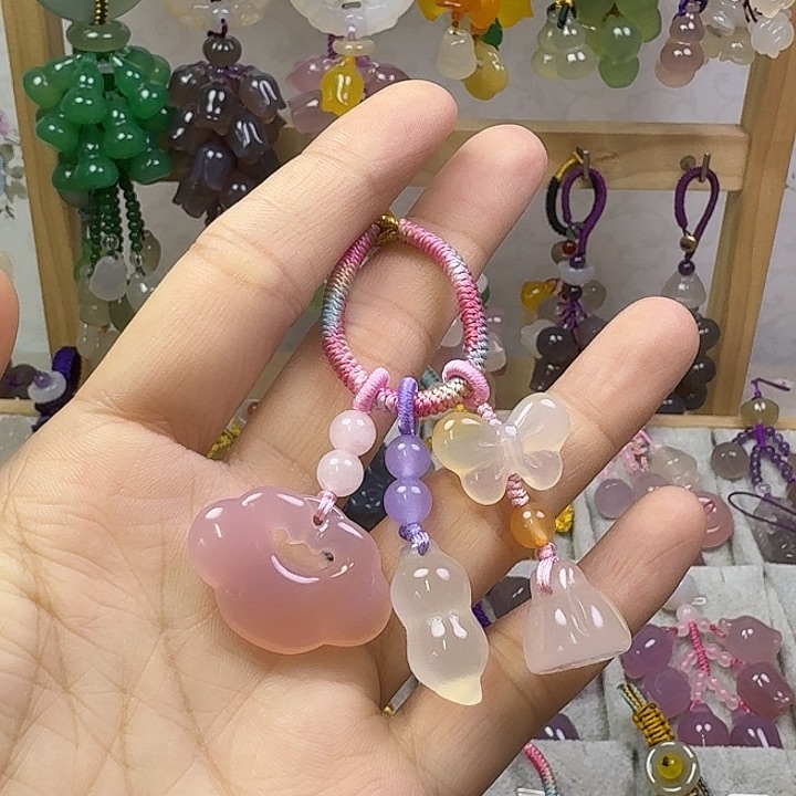 钥匙挂件福利款，粉色平安锁