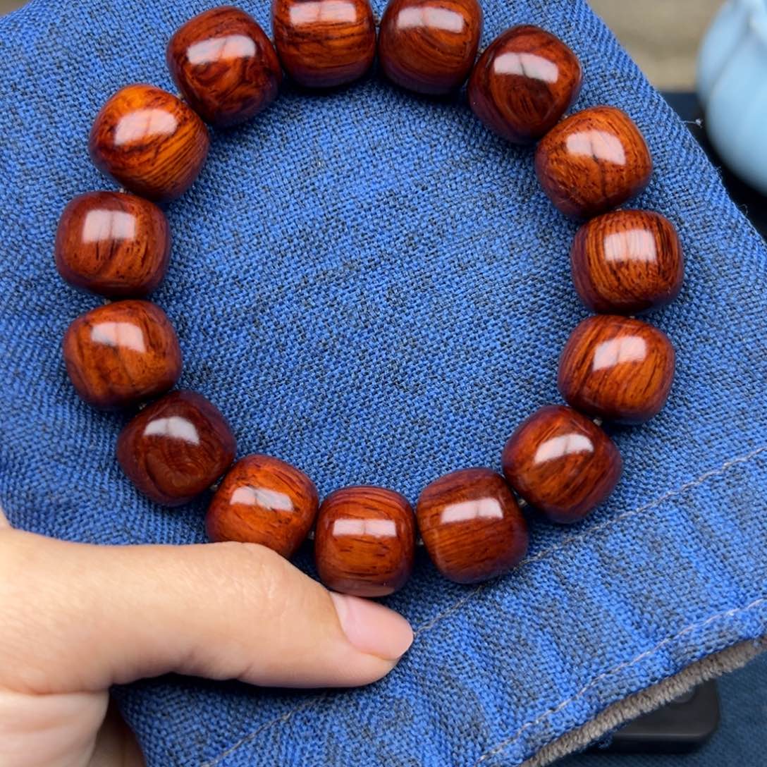 降真香手串/手链红降1516老型满油单圈（瑕疵）