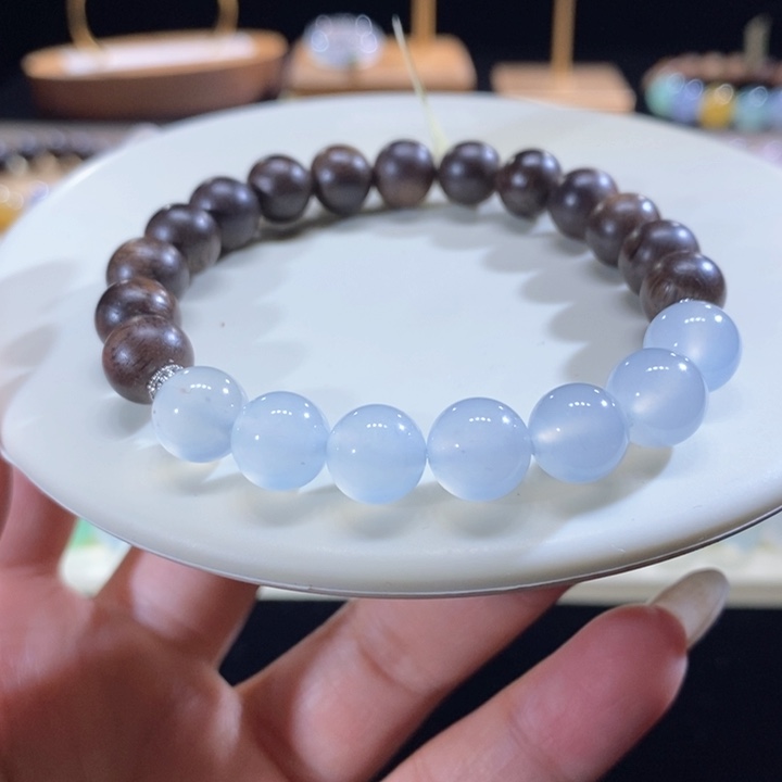 翡翠未镶嵌吊坠(不含链)翡翠冰胶蓝底手串