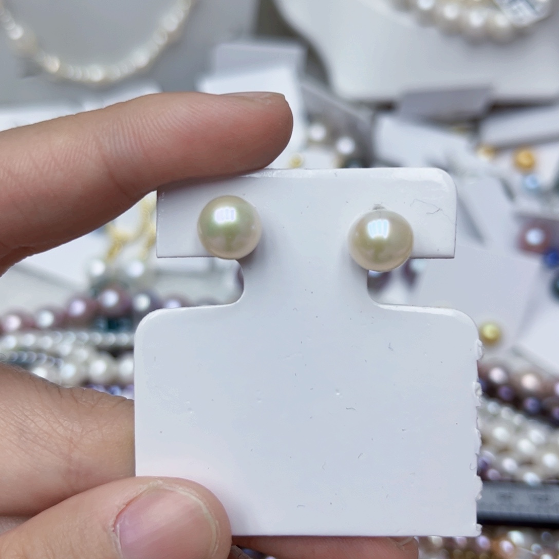 淡水珍珠耳饰银S925镶嵌