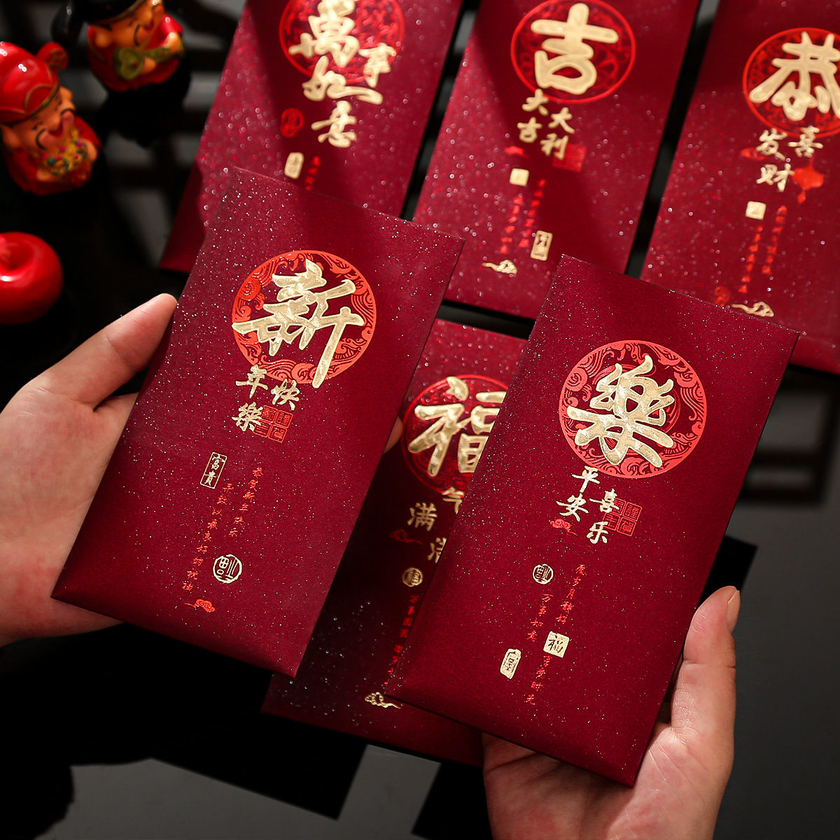 个性创意新款2025复古安哥拉红磨砂烫金春节红包袋高档加厚利是封