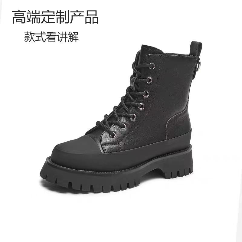 【表弟严选】C1351 黄色 低跟时尚女士圆头中筒马丁靴  大黄靴