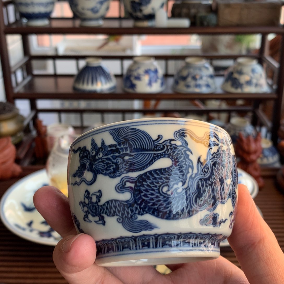夏*瓷器杯子龙纹杯子